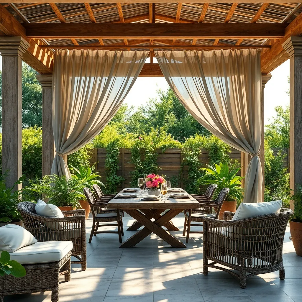 Layer Shade with Pergola Curtains