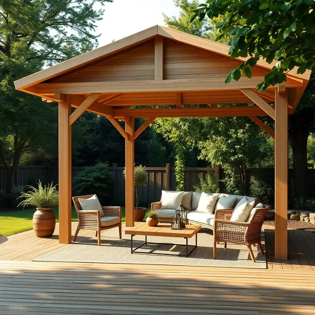Simple Wooden Frame Gazebo Design