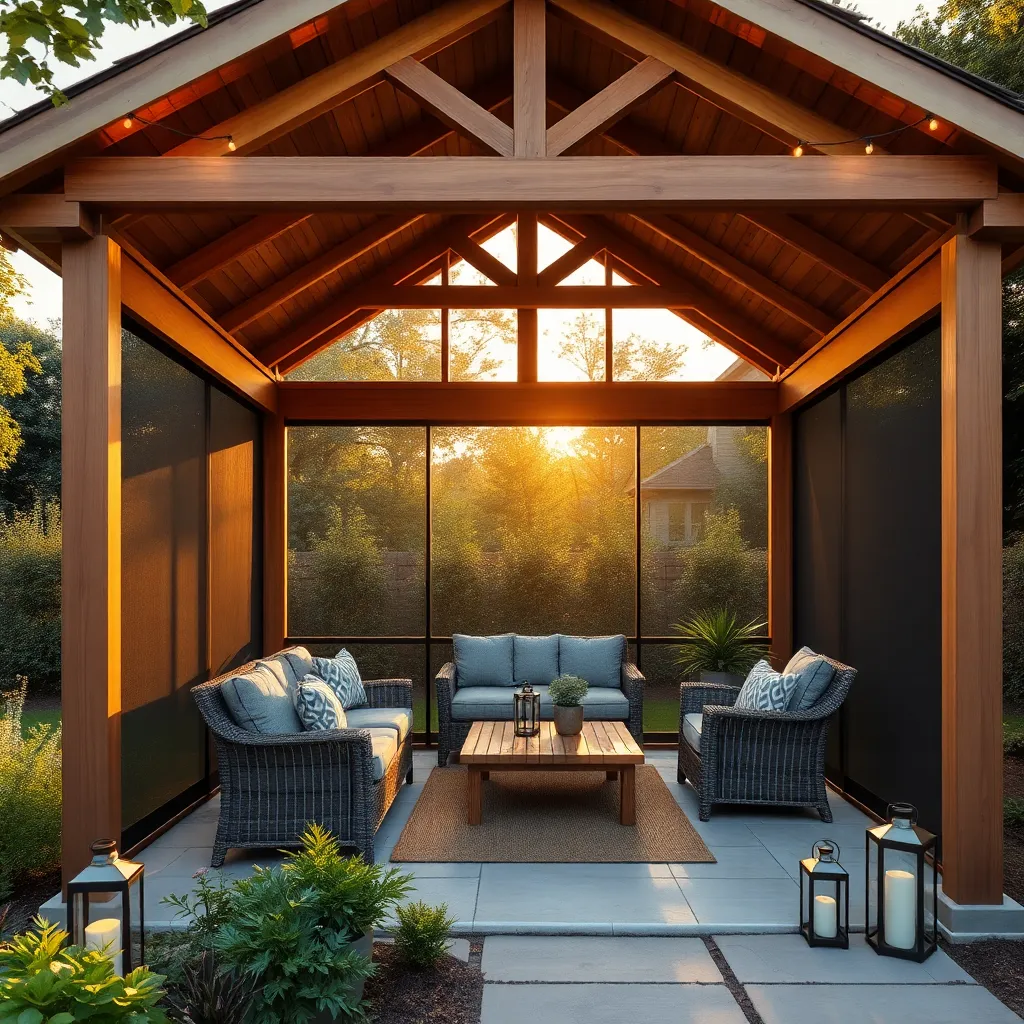 Screened-In Gazebo (Mesh Panels for Insect Protection)