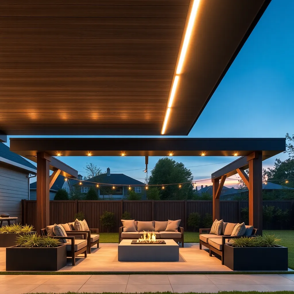 Pavilion with Integrated Lighting (Atmospheric Illumination for Night Use)