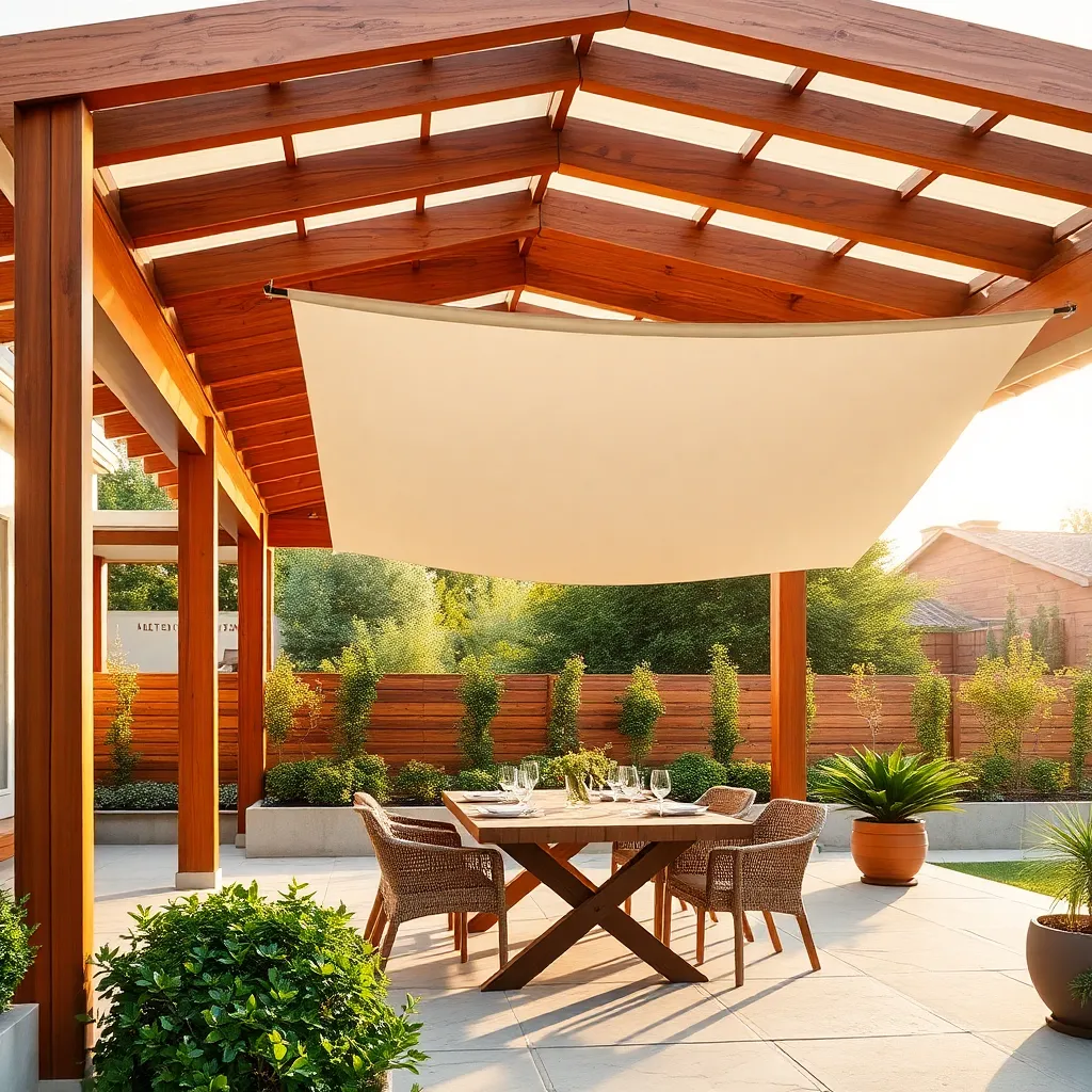 Open-Air Pergola with Retractable Canopy (Flexible Shade Control)