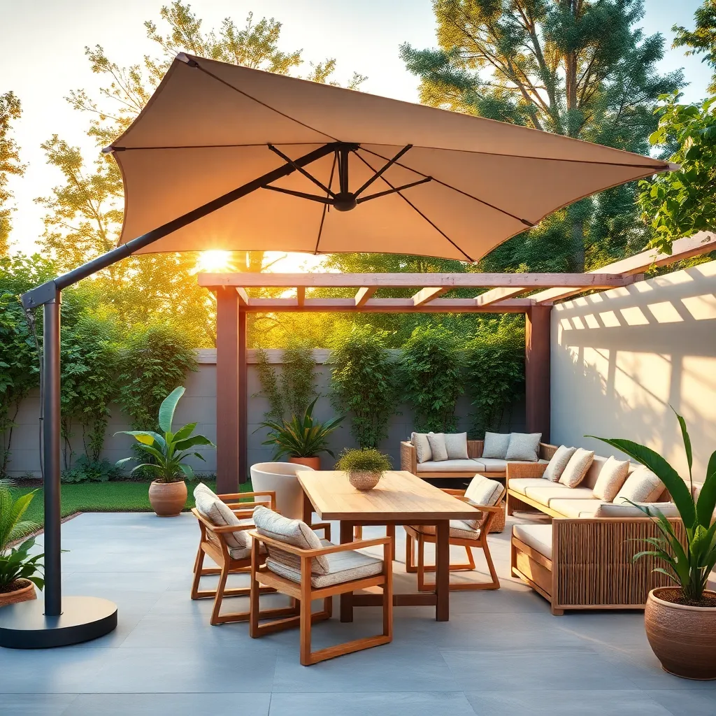 Install Freestanding Cantilever Umbrellas