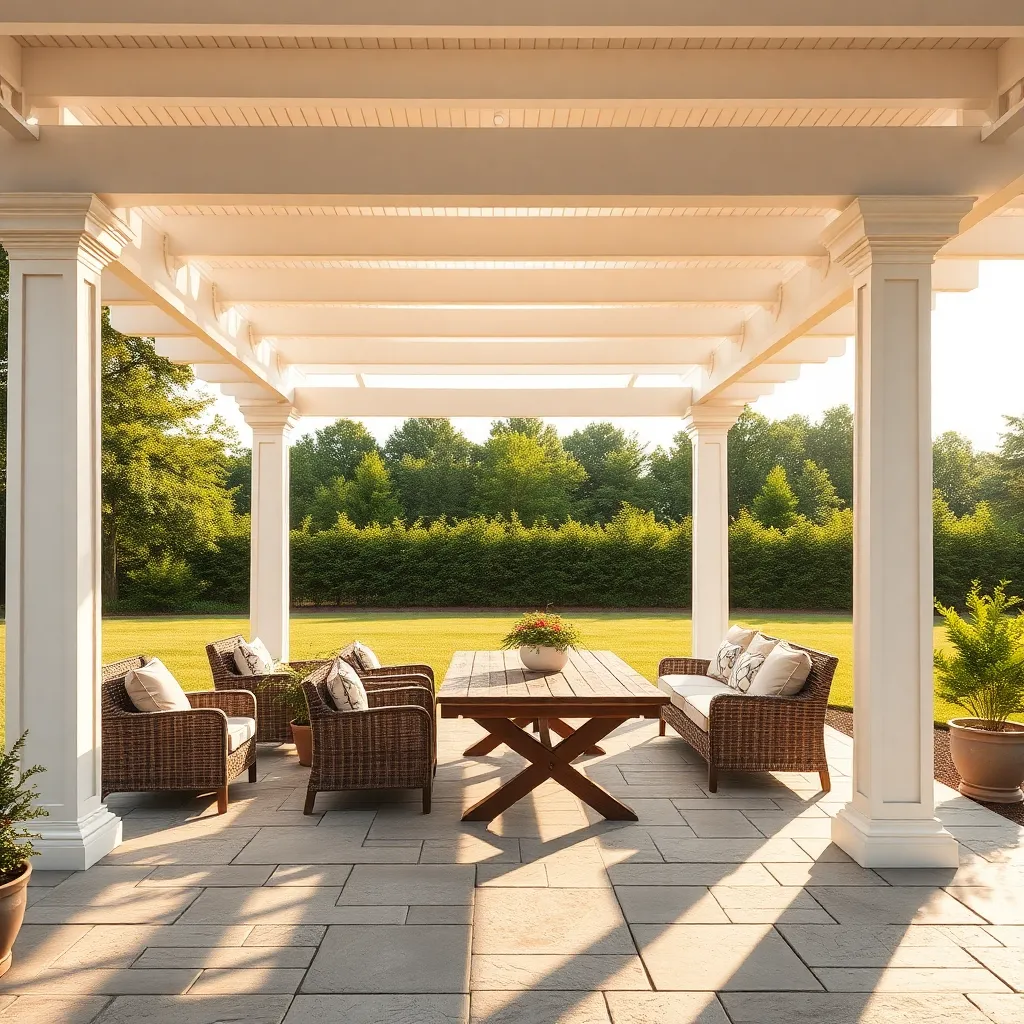 Grand Colonial Pergola (White Painted Pine)