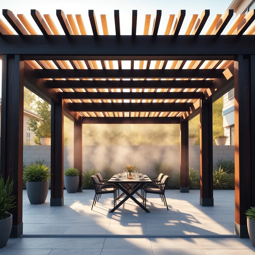 Pergola with Built-in Misting System (Cooling Feature)