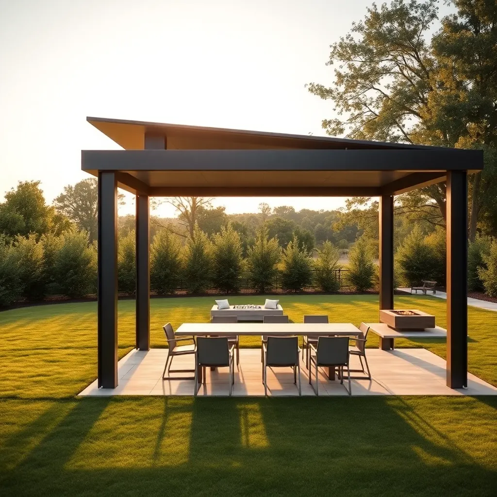 Modern Steel Pavilion (Sleek Design with Durable Shelter)