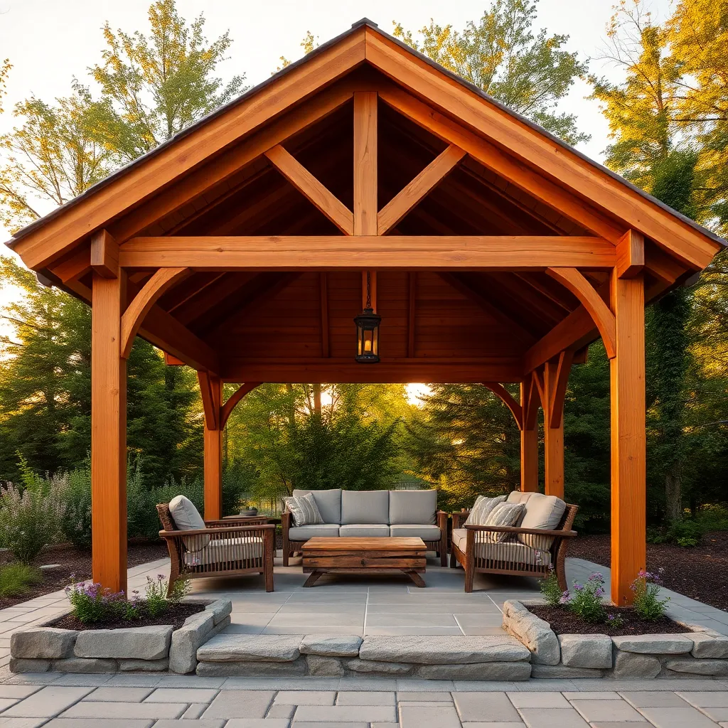 Classic Wooden Pavilion (Timeless Charm with Natural Materials)