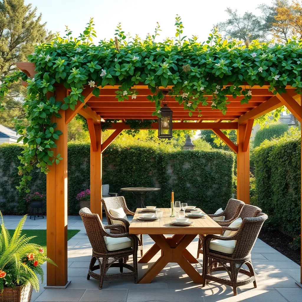 Cozy Cottage Pergola (Natural Cedar with Climbing Vines)