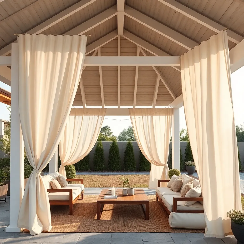 Open-Air Gazebo with Drapes (Elegant Privacy and Shade)