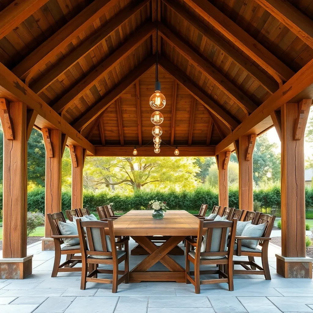 Rustic Timber Pavilion (Natural Charm for Cozy Dining)