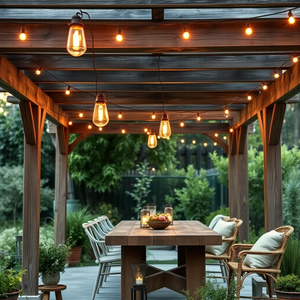 Rustic Pergola Lighting Ideas