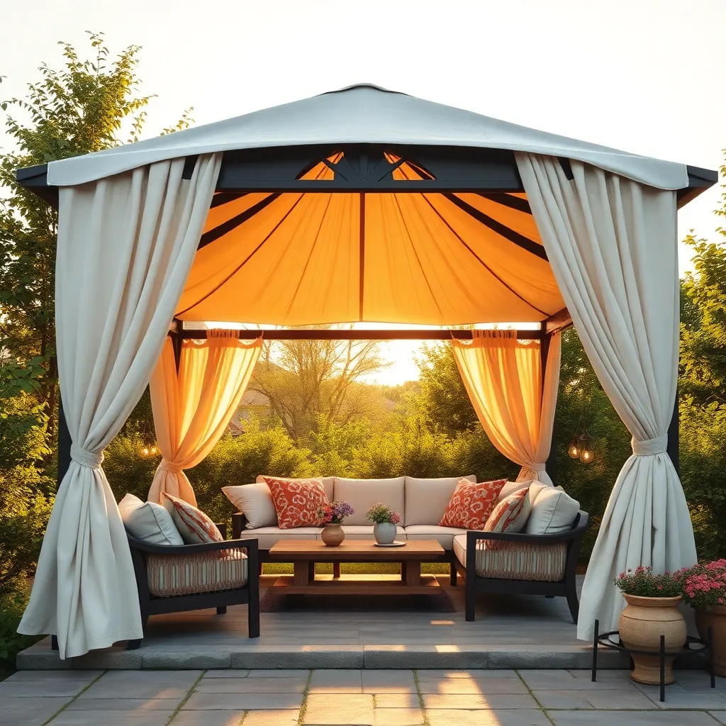 Fabric-Covered Open-Air Gazebos