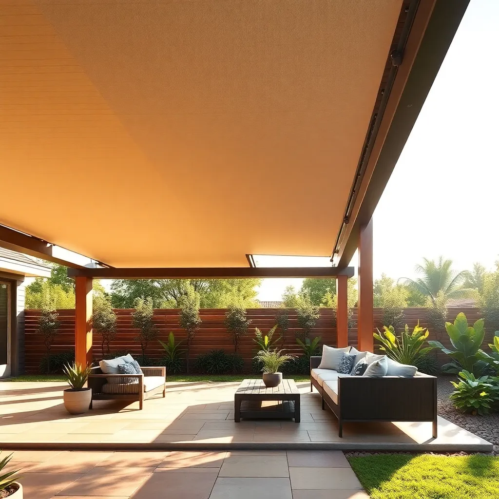 Pavilion Featuring Retractable Roof (Flexible Sun and Rain Protection)