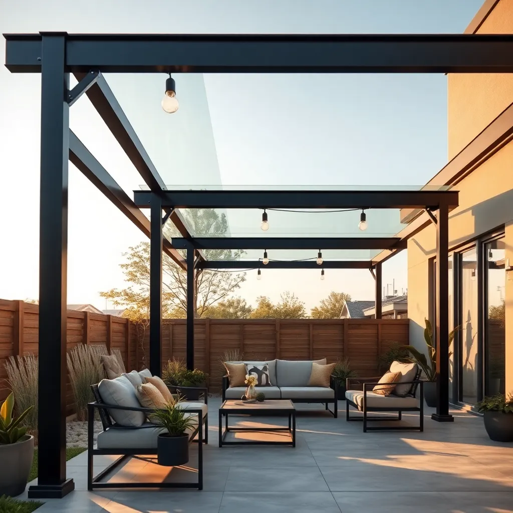 Industrial Chic Pergola (Steel and Glass)