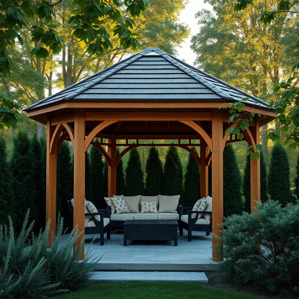 Wooden Gazebos Enhancing Backyard Privacy
