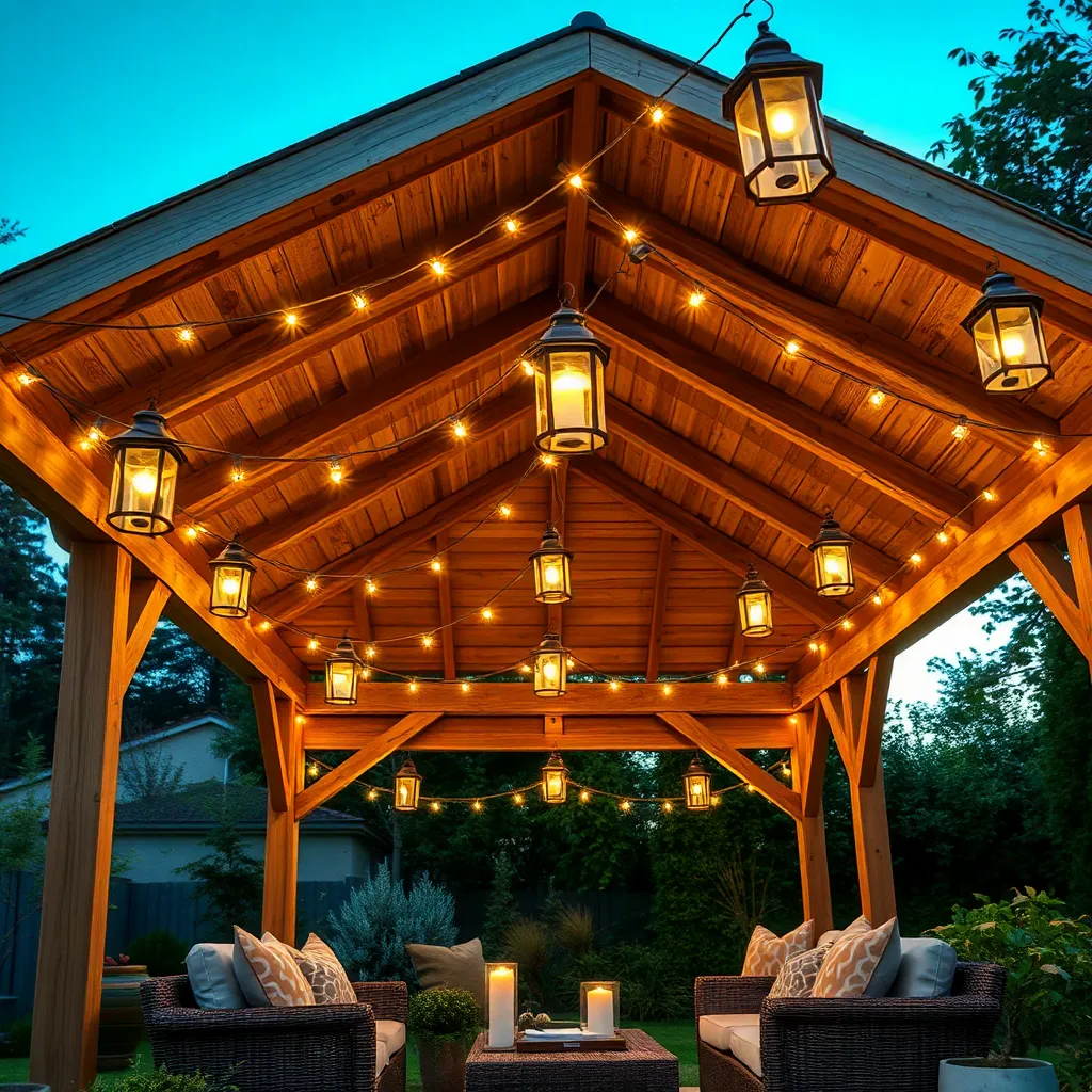 Hang String Lights and Lanterns