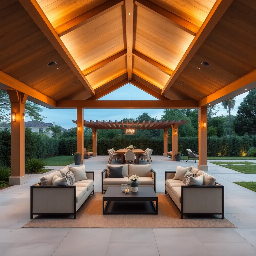 Multi-Room Pavilion (Zoned Spaces for Dining and Lounging)