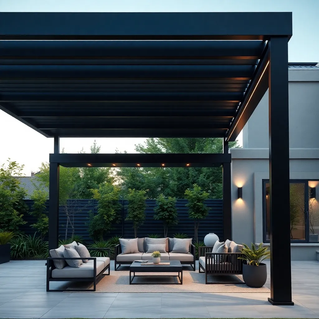 Modern Aluminum Pergola (Sleek Powder-Coated Finish)