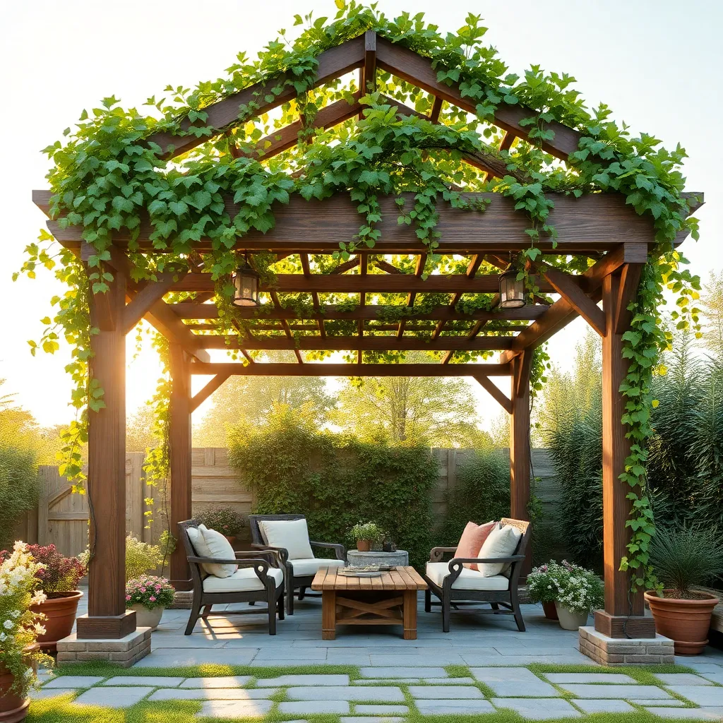 Garden Oasis Pergola (Climbing Ivy Trellis)