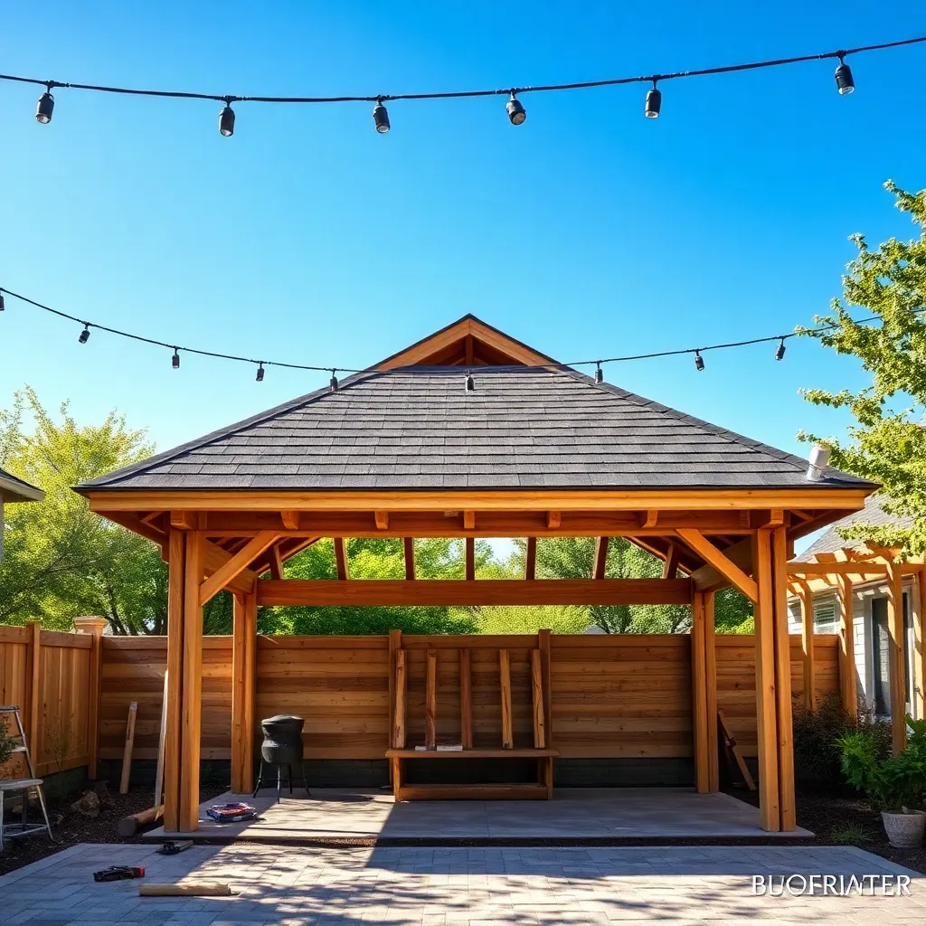 Construct Pavilion Frame and Roof