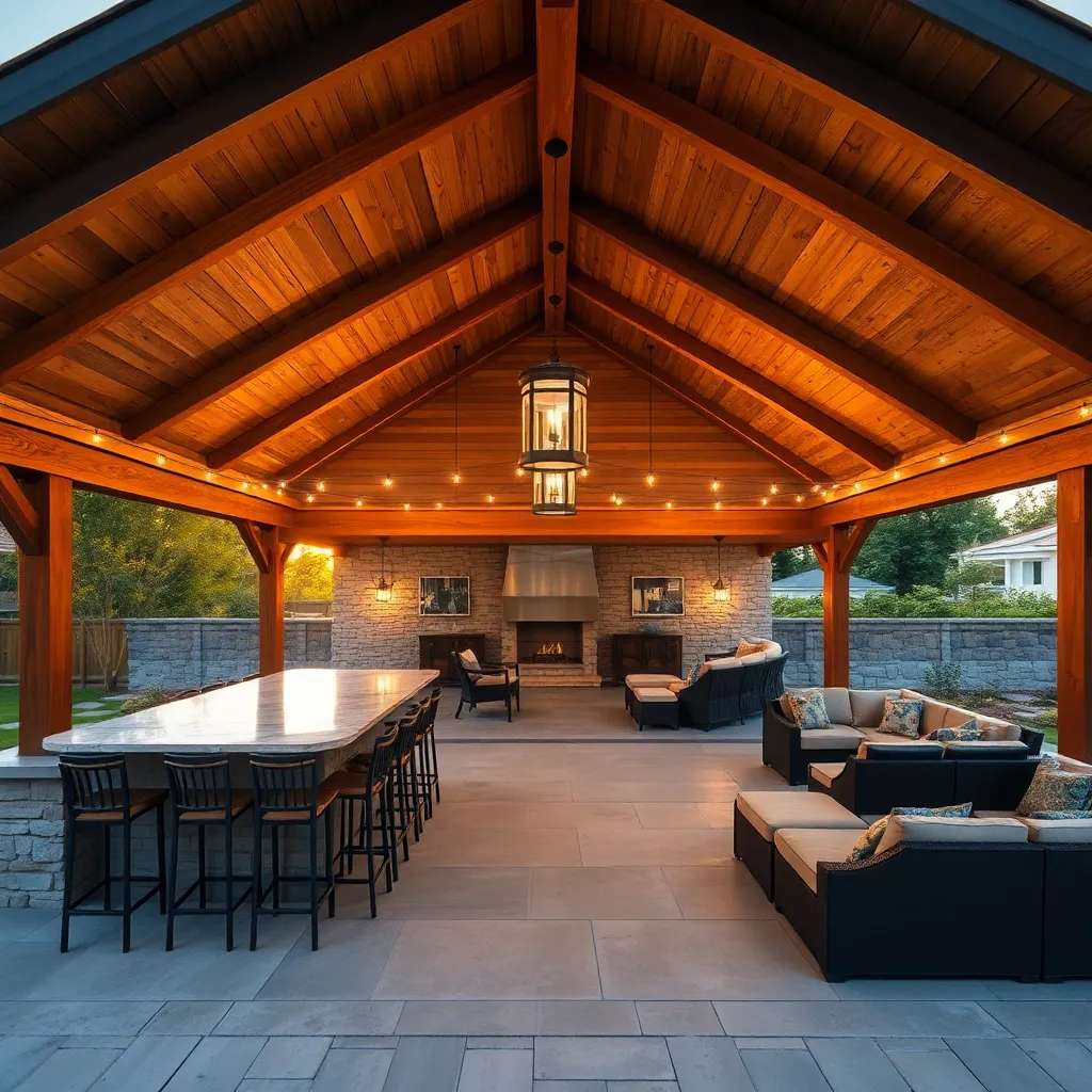 Party-Ready Pavilion with Built-In Bar (Entertaining Focused Layout)