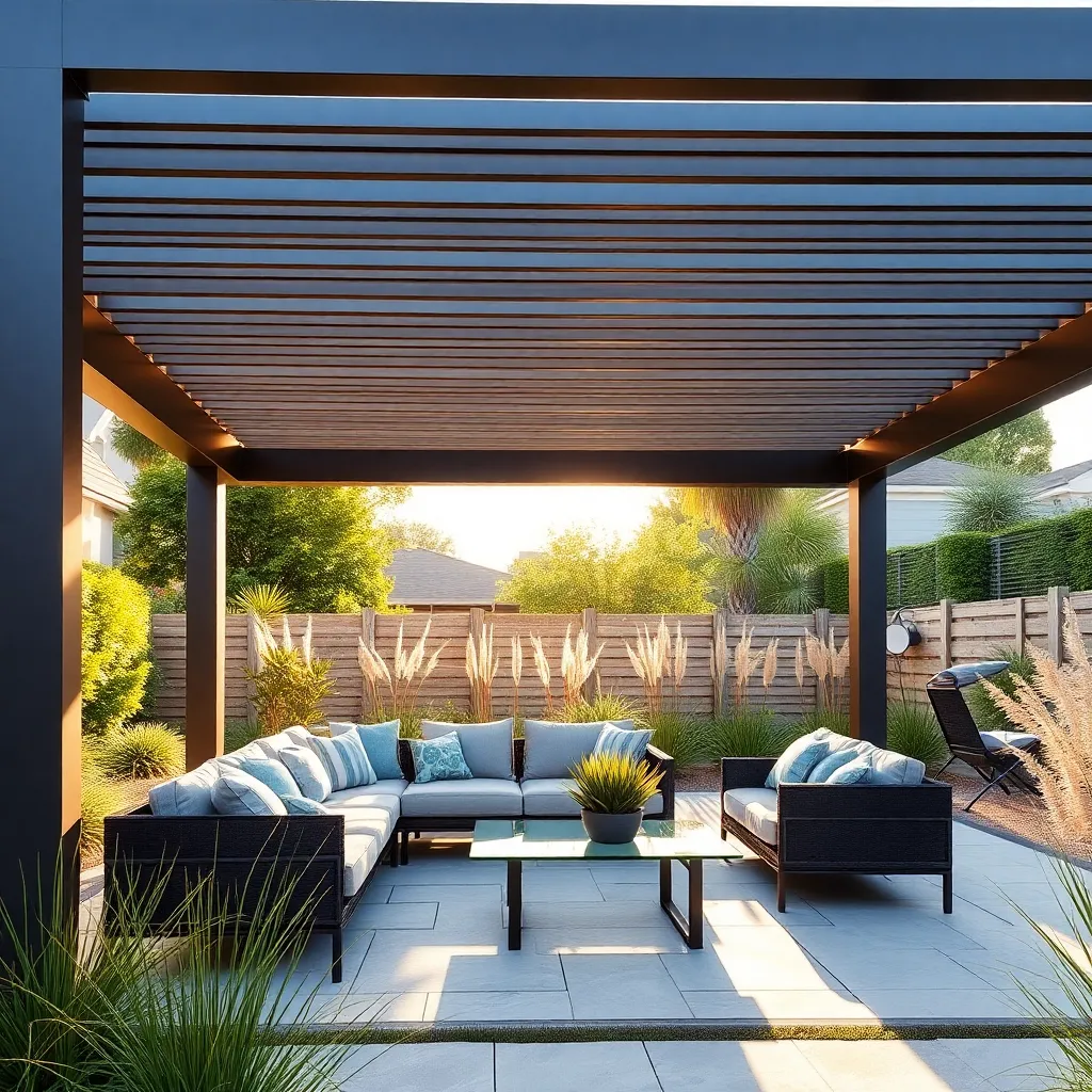 Modern Aluminum Pergola (Powder-Coated Finish)