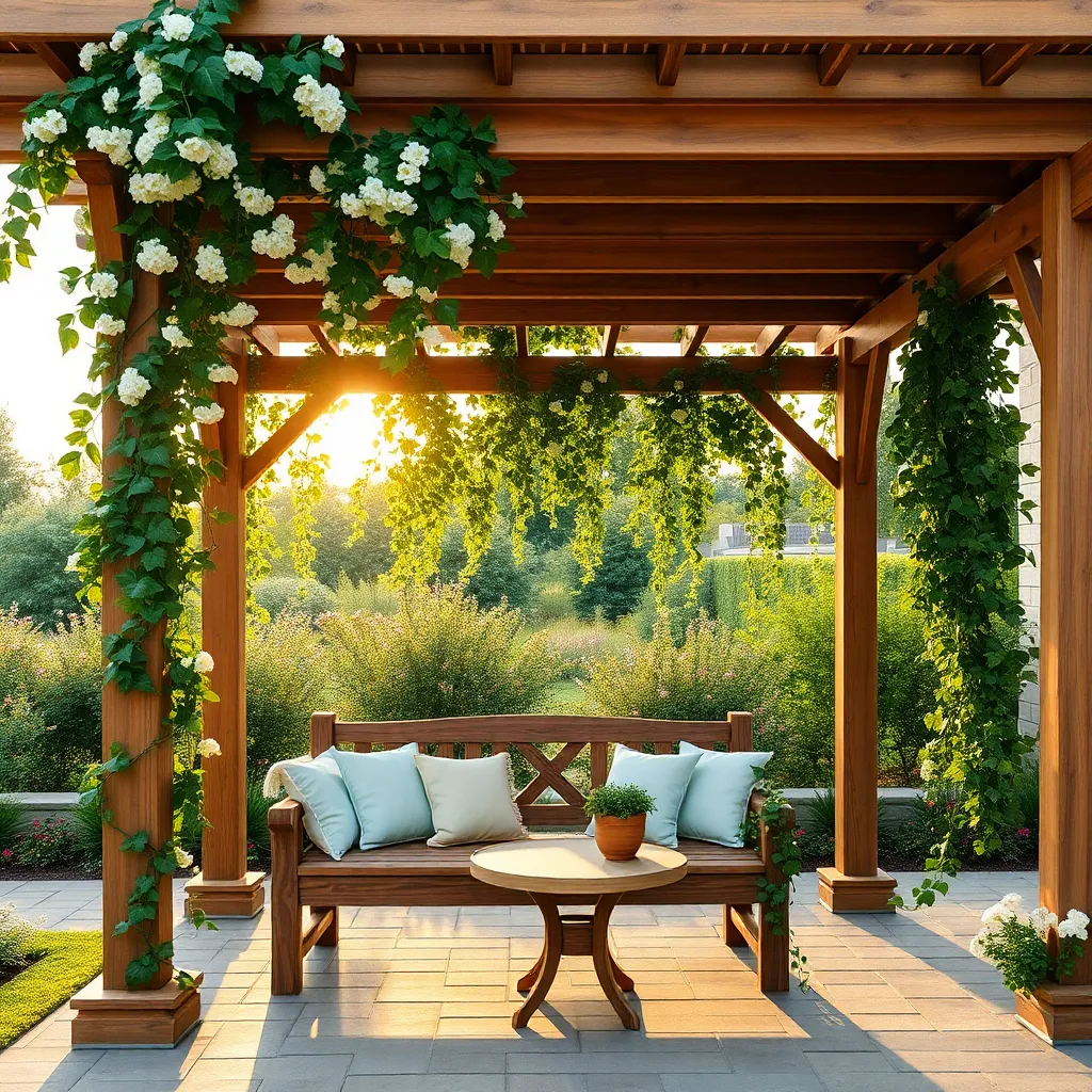 Plant Climbing Vines on Trellis