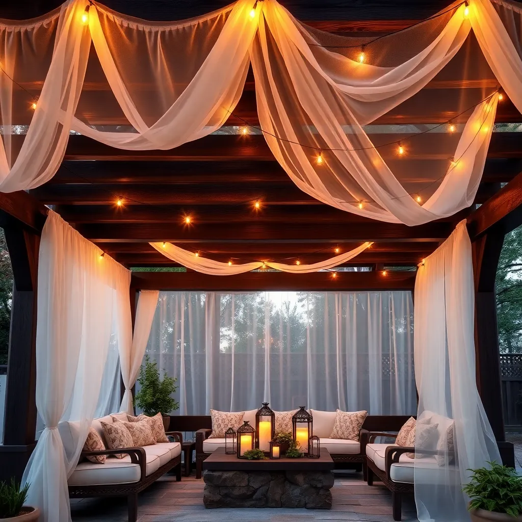 Drape String Lights with Sheer Fabric