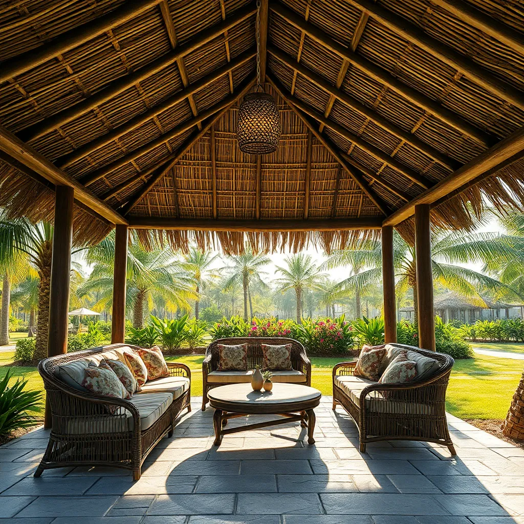 Thatched Roof Pavilion (Tropical Ambiance for Relaxed Gatherings)