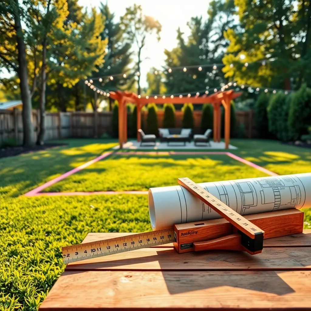 Measure and Mark Pavilion Area